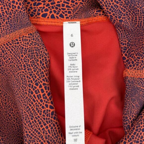 LULULEMON Wunder Train High-Rise Crop 23" Size 6 Crackle Glaze Vintage Orange - Picture 6 of 9